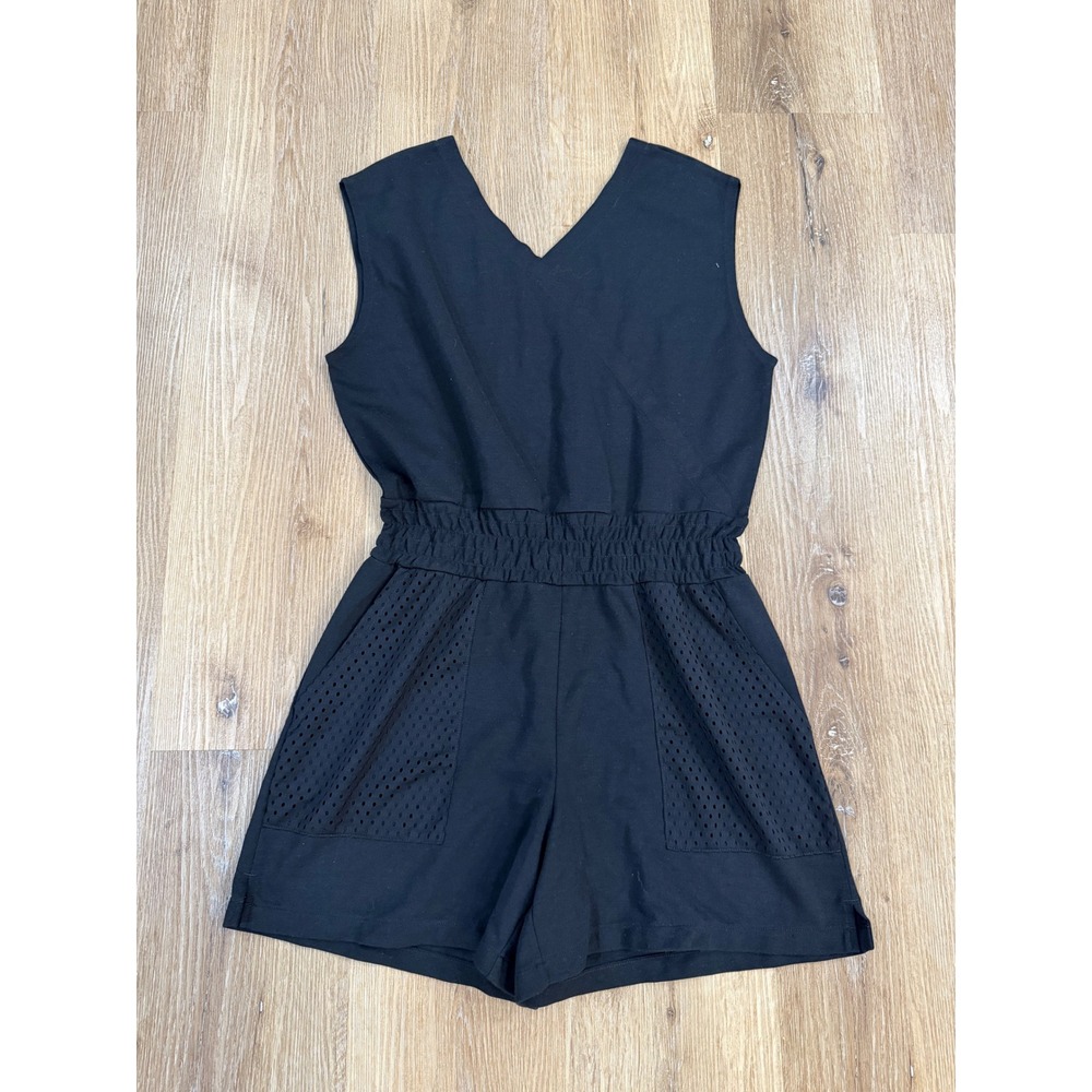 Nike Romper Womens XL Black Sleeveless V-Neck Mesh Pocket Gorpcore Sportswear‎